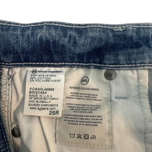 AG Adriano Goldschmied Women's Mari High Rise Straight Jeans Size 25 Medium Wash - Picture 7 of 9